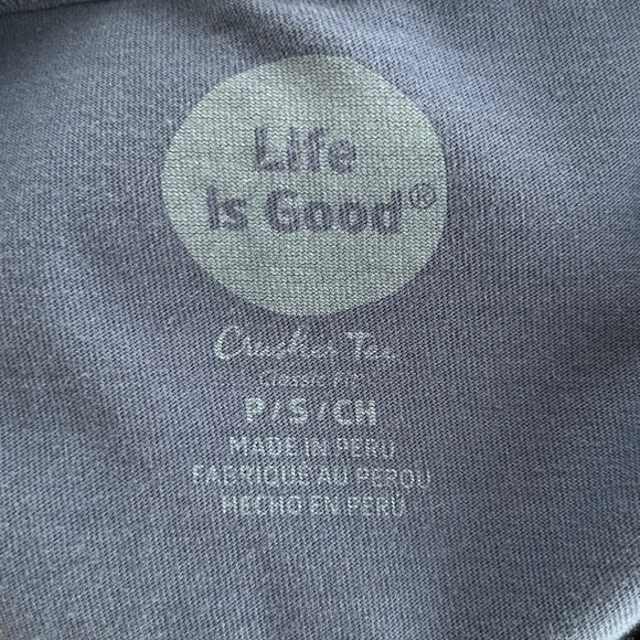 Life Is Good Blue Cotton Total Eclipse Long Sleeve Crusher Tee - Picture 16 of 16